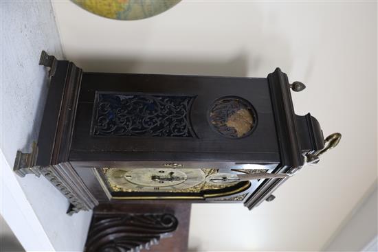 John Dade of London. A George III ebonised pear wood bracket clock, H.20.5in.